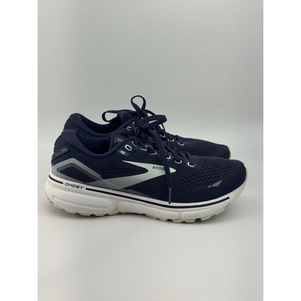 Brooks Womens Ghost 15 1203801B450 Blue White Running Shoes Sneakers Size 7.5 - Picture 1 of 8